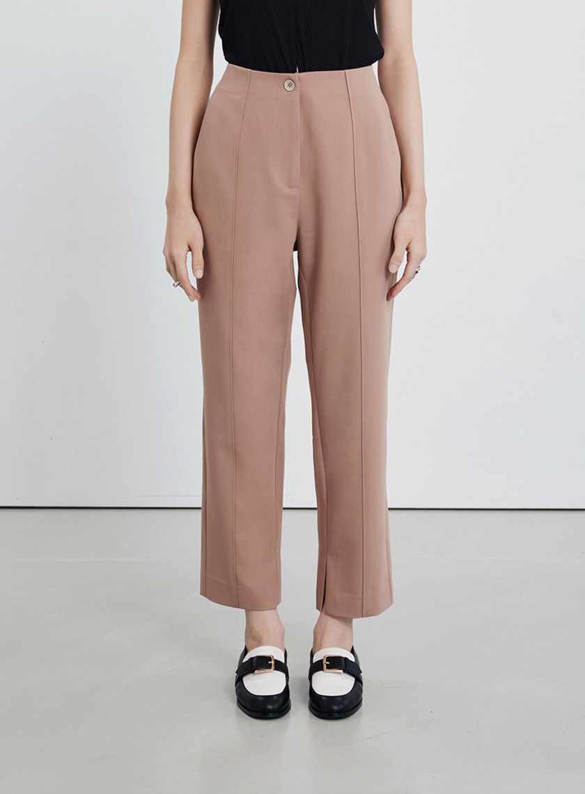 俐落內開衩錐形西裝褲